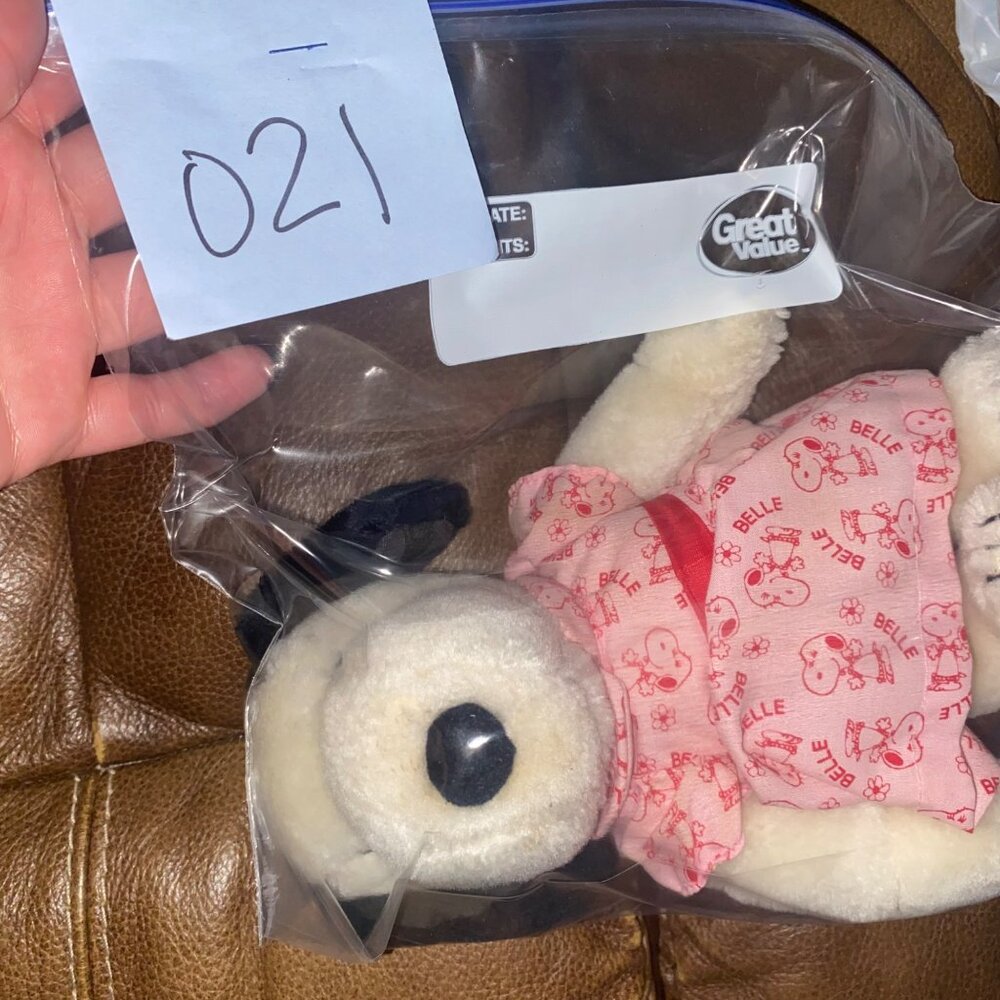 Vintage 1958 Peanuts Snoopy Sister Plush With Pink Belle Dress - Picture 7 of 8